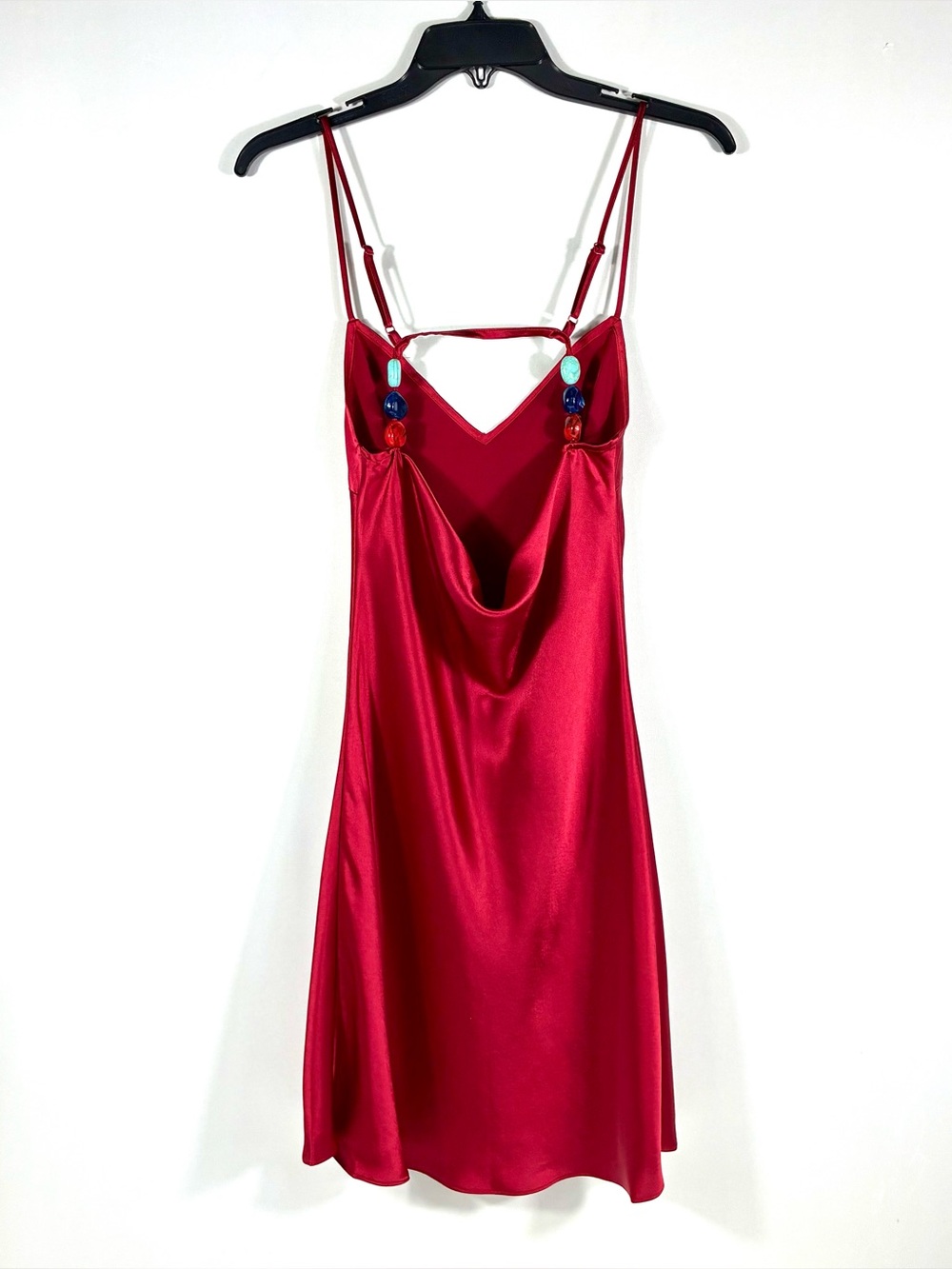 Staud Lydia Mini Slip Dress Ruby Red Small Medium NWT - Picture 4 of 16